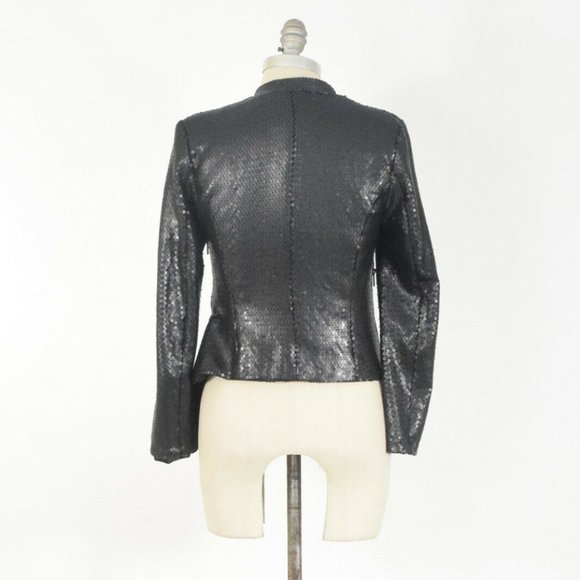 Line & Dot Matte Black Sequin Cascade Jacket - Picture 9 of 11